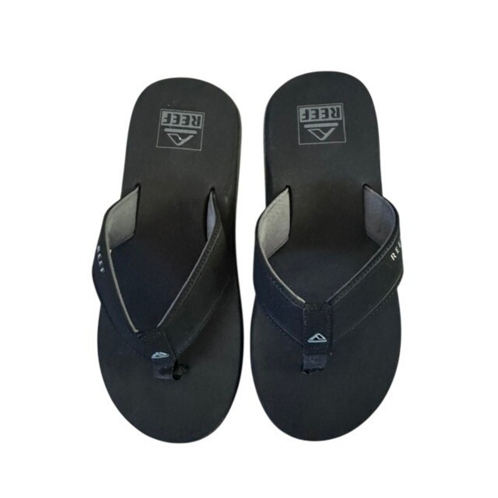 NWOT Reef Fanning Mens Black Grey Flip Flop Sandals Size 9